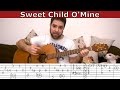 Fingerstyle Tutorial: Sweet Child O' Mine - Guitar Lesson w/ TAB | LickNRiff