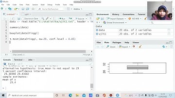Uji Hipotesis 1 Populasi Menggunakan R Studio