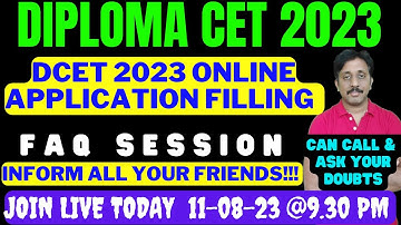 DCET APPLICATION FORM FILLING DOUBT CLEARING SESSION |ND Academy FOR DCET |LIVE 11-8 @.309 PM