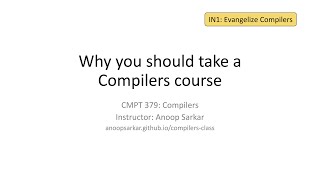 IN1: Evangelize Compilers (Fall 2020)