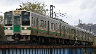 JR奥羽本線(山形線) 426M 米沢行き 719系5000番台(仙カタY-8編成+仙カタY-1編成) 米沢～置賜にて