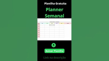 Planilha Planner Semanal Gratuito