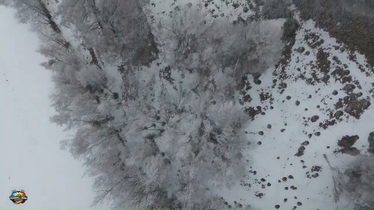 larnă Cinematică din Dronă în România - Munți Înghețați, Păduri de Brad și Sat Ascuns | 4K Relax