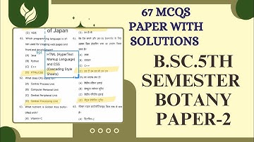 B.Sc.5th Semester Botany Paper-2 |Mcqs|Molecular Biology & Bioinformatics