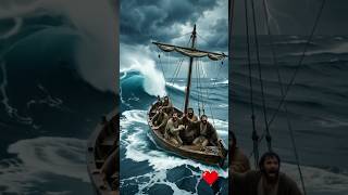 Jesus Calmed the Storm in One Moment! 🙏✨ | Powerful Miracle #jesus #biblia #gospel #miracle #shorts