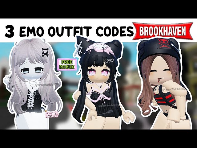 3 EMO OUTFIT ID CODES FOR BROOKHAVEN 🏡RP, BERRY AVENUE & BLOXBURG 🖤✨ 