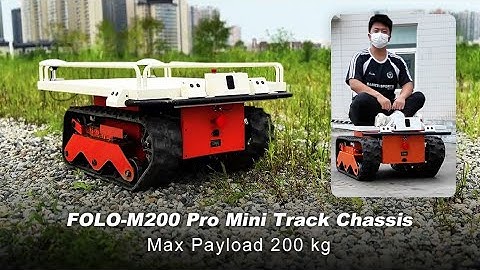 FOLO-M200 Pro Mini Track Chassis – 200 kg Payload, 25 cm Trench-Crossing, All-Terrain Robot
