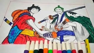 LUFFY ZORO Arc Wanokuni ONE PIECE - Coloring Pages