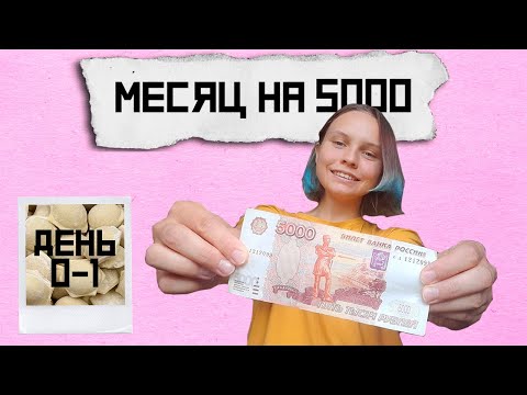 Месяц на 5000. ДЕНЬ 1. Заготовки, покупки. Как прожить на минималку в России 2023.