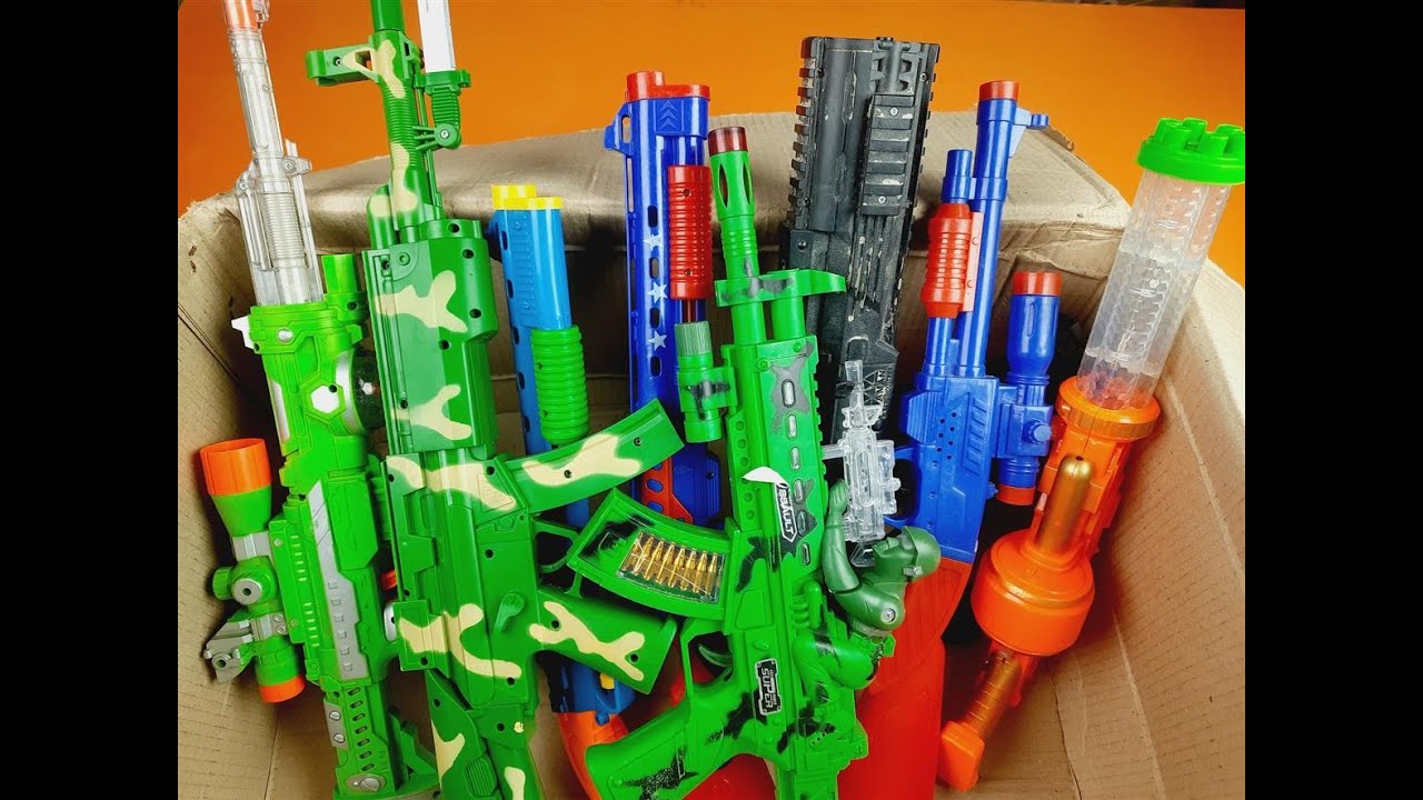 Giant Boxes of Toy Realistic Large Rifles, Heavy Machine Guns, Sniper