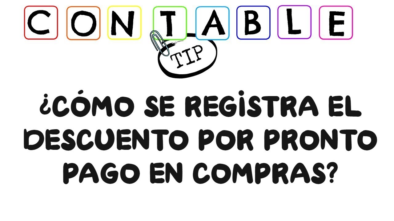 SE REGISTRA UN DESCUENTO PRONTO PAGO COMPRAS? YouTube SE REGISTRA UN DESCUENTO PRONTO PAGO COMPRAS? YouTube