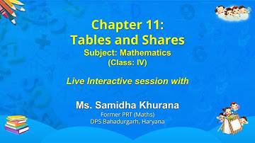 Live Interaction on PMeVIDYA : Chapter 11: Tables and Shares
