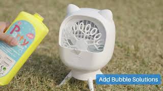 Rechargeable Bubble Machine for Toddlers Kids, Automatic-Rotating, 38000+ Big Bubbles, 2 Speed Modes