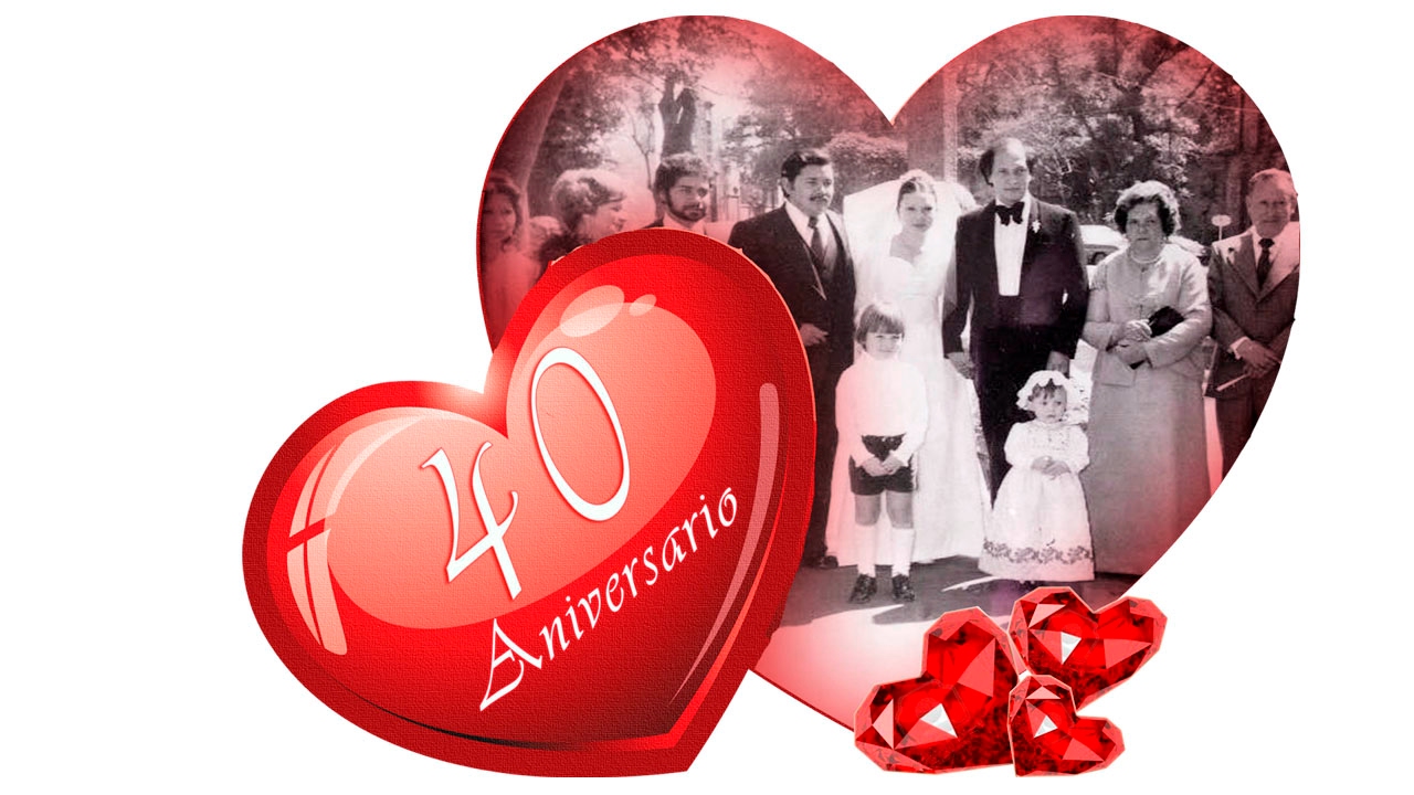 Rubí 40th aniversario de bodas Cake Topper 40 años Decoración superior