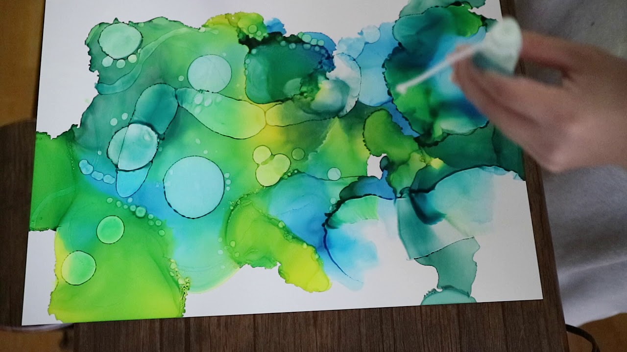 ＃2 Alcohol Ink Art アルコールインクアート - YouTube