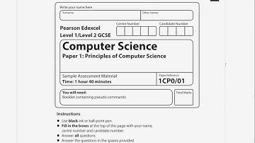 Edexcel 9-1 GCSE Computer Science Sample Paper 1 Walkthrough