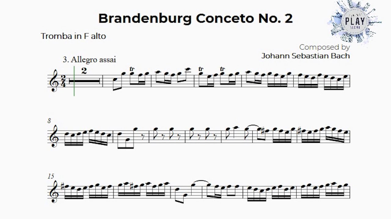 BRANDEMBURG CONCERTO NO.2 Allegro Assai 3rd Mov PICCOLO /No metronome and tempos description👇