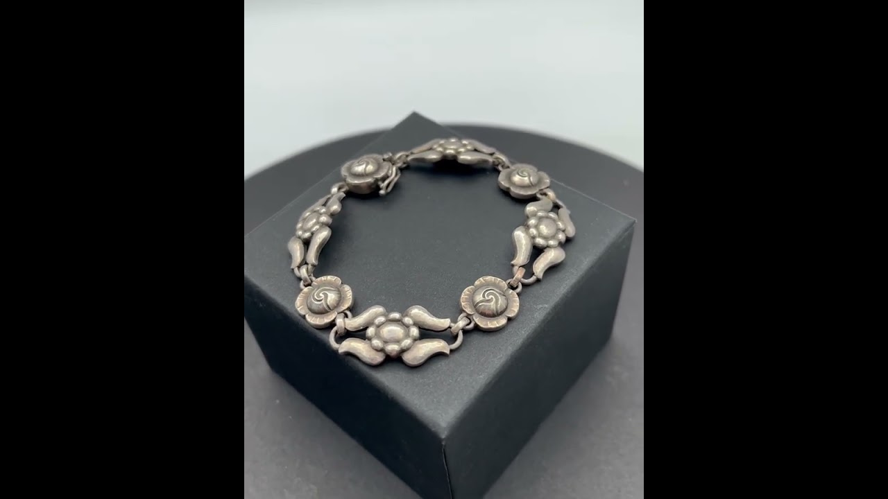 Georg Jensen スターリングシルバー ブレスレット フラワー