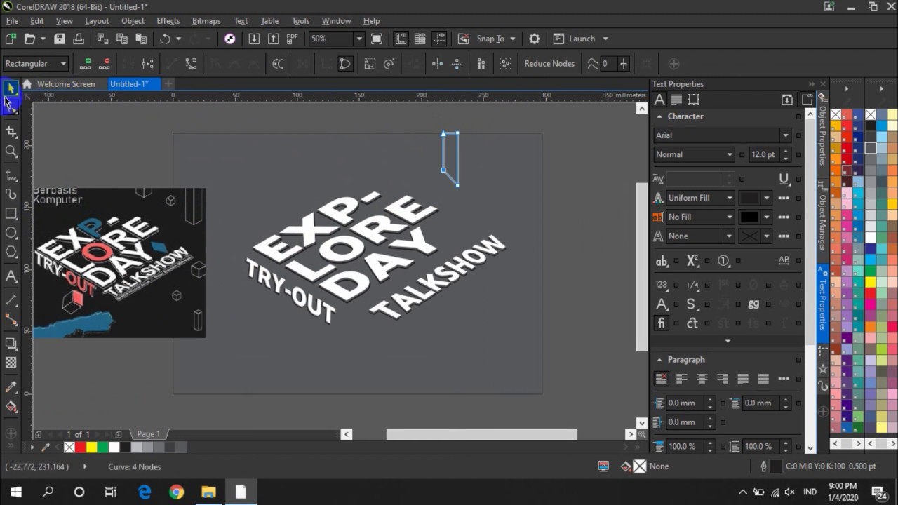 Cara Membuat Huruf Unik Di Coreldraw