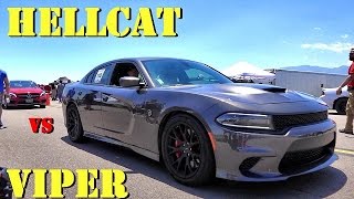 707 HP HELLCAT vs 645 HP VIPER !! - 1\/2 Mile Drag Race - Which is Faster? Road Test TV®