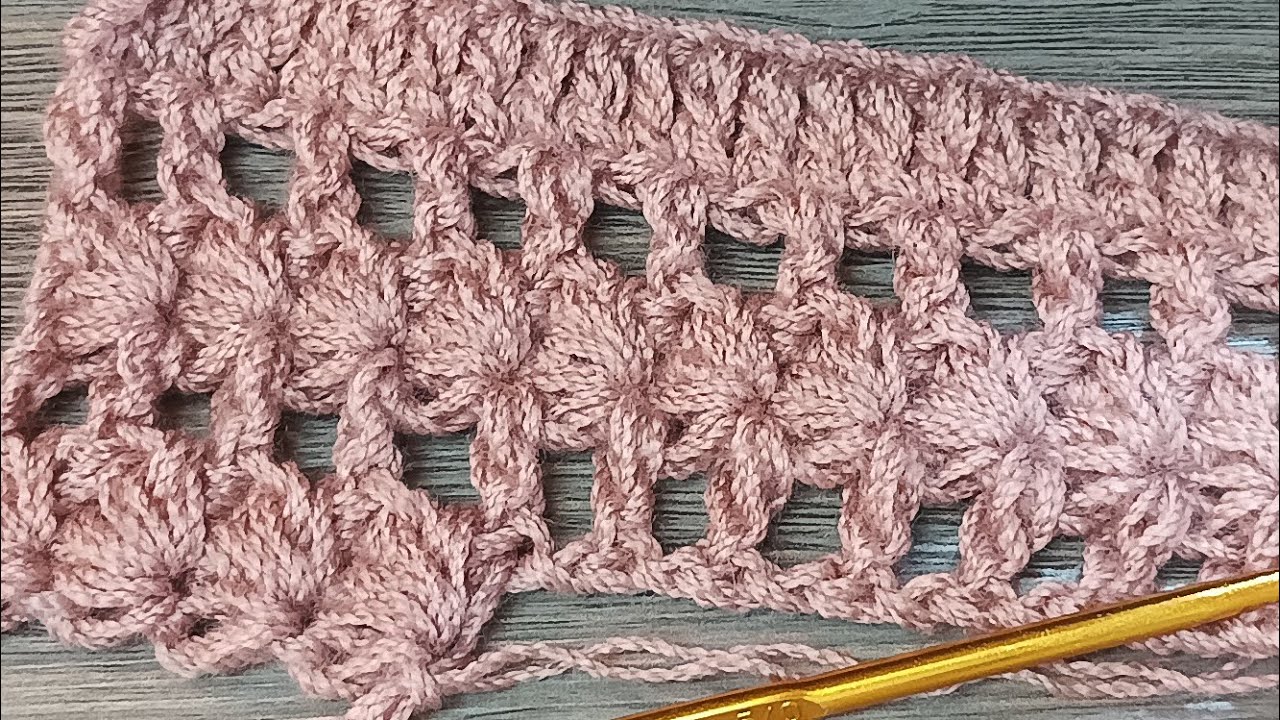 آموزش قلاب بافی یک پترن منحصر به فرد خیلی شیک 