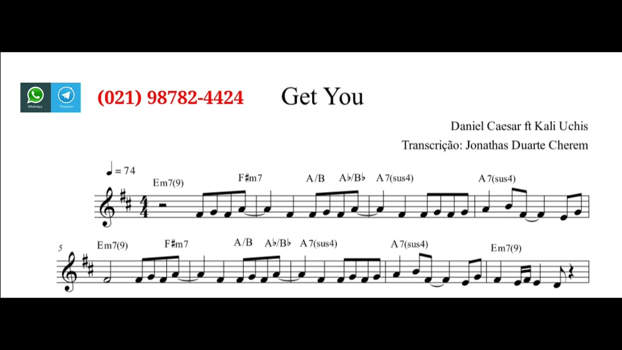 Daniel Caesar - Get You ft. Kali Uchis (Partitura)
