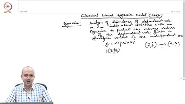 Classical Linear Regression Model Part - 1 #CH26SP #swayamprabha