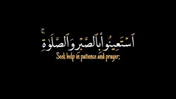 يا أيها الذين آمنوا استعينوا بالصبر والصلاة|ماتيسر من سورة البقرة ياسر الدوسري كروما شاشة سوداء قرآن