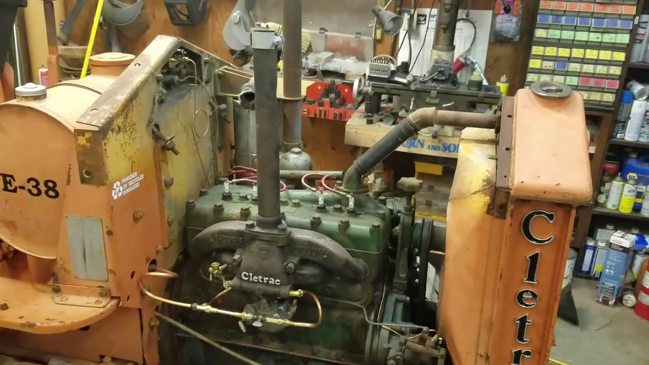 Cletrac E38 post Carburetor Rebuild and Fuel System Plumbing test run