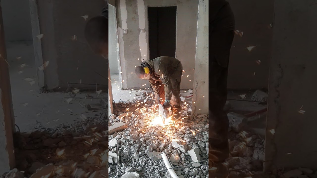 Алмазная резка. Резка арматуры. - YouTube