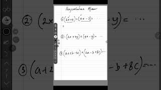 Operasi Hitung Bentuk Aljabar 1#maths #shorts #short #short