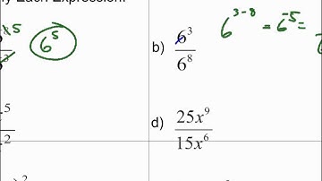 Algebra I and II: 5-4: Dividing Monomials