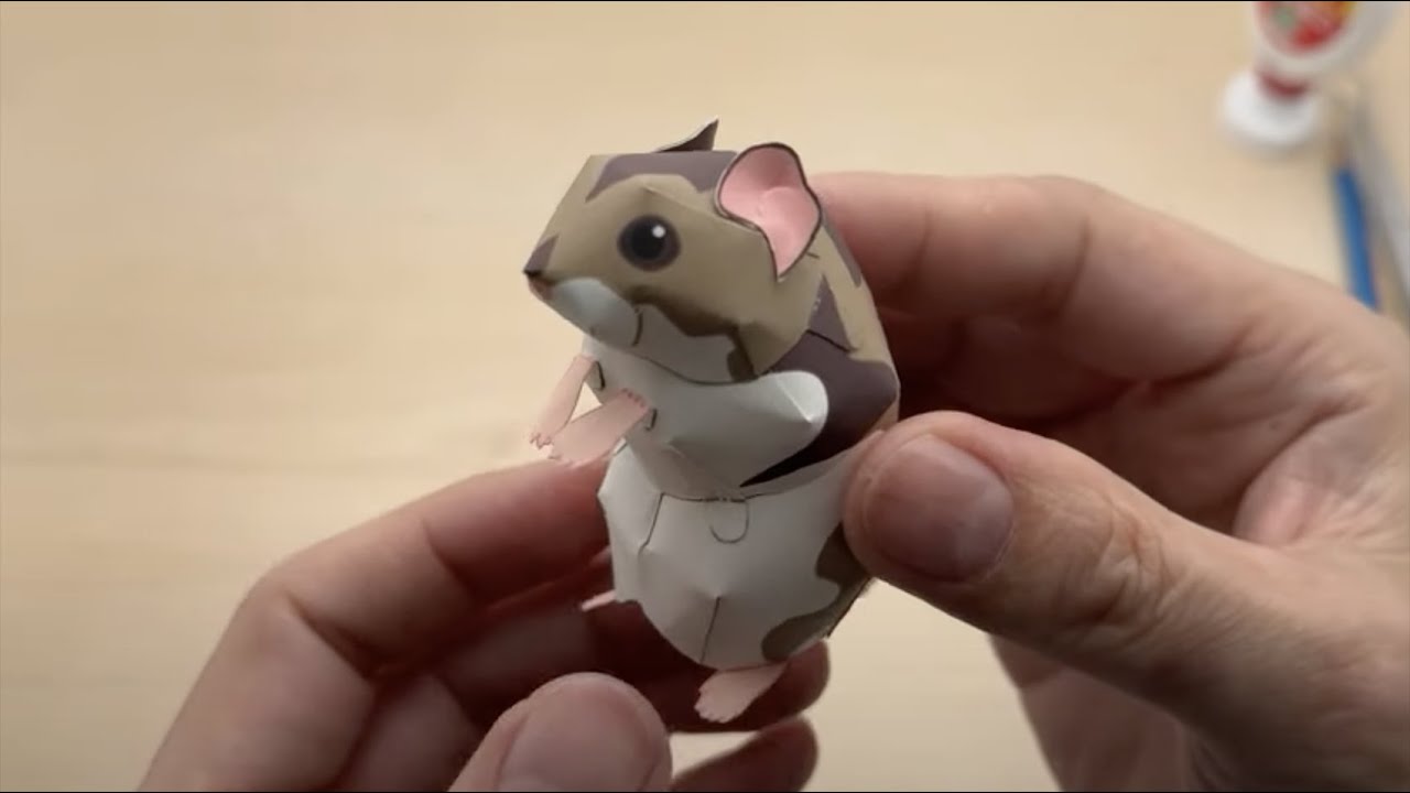 ジャンガリアンハムスターペーパークラフトの作り方 - YouTube