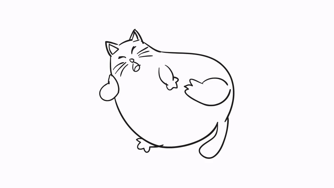 How to draw a Lovely Cat - Easy step-by-step drawing lessons for kids