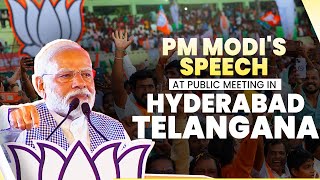 PM Modi's speech at public meeting in Hyderabad, Telangana