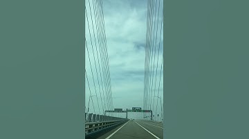 인천대교 통과하기. Going through Incheon bridge, Korea