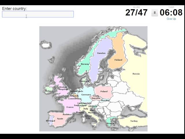 Sporcle: Can I Name All the Countries of Europe?