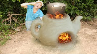 Techniques of making clay wood stoves sculpting Ceramic teapot beautiful and effective Amazing