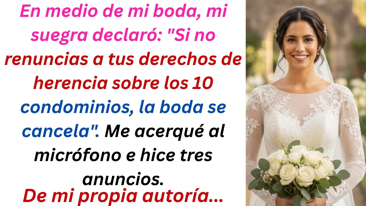 En la boda, ella dijo: «Renuncia a 10 condominios o la boda se cancela». Entonces tomé el micrófono