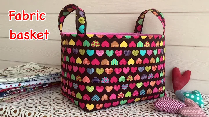 fabric basket ,valentine fabric basket, fabric basket tutorial, fabric storage,  wandee easy sewing