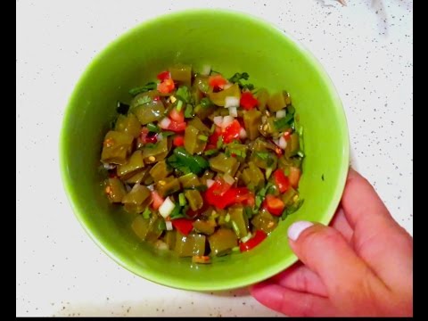Mexican Cactus Salad w-Pinto Beans(Vegan,Oil-Free)