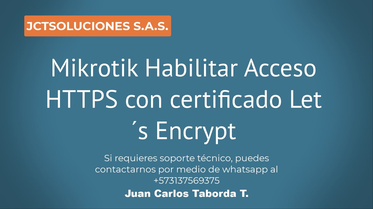 Mikrotik Habilitar Acceso HTTPS con certificado Let´s Encrypt - YouTube