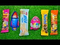 ASMR Most Popular Candys / some lots of colorful rainbow lollipop candy / Unpacking chocolate eat 