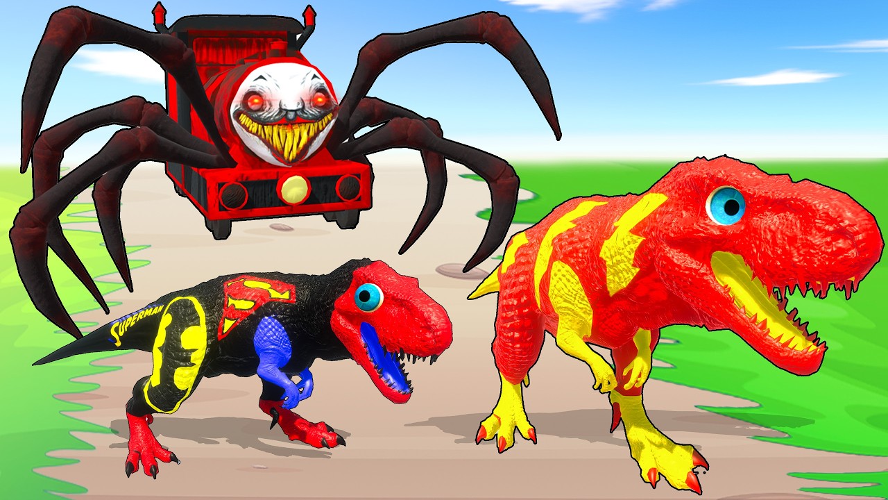 5 Giant Duck Cartoon,Cow,Elephant,Tiger,Lion,Dinosaur,Paint Wild Animals Crossing Fountain Animation