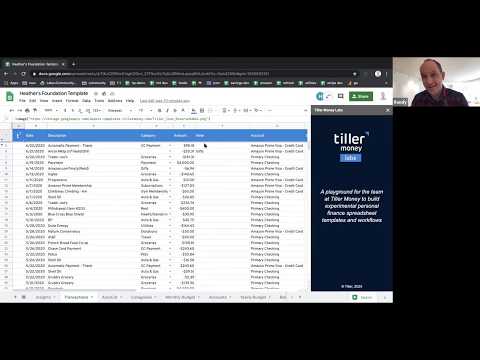 Easy manual transaction and reconciling spreadsheet workflow from Tiller Money Labs