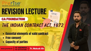 INDIAN CONTRACT ACT, 1872, ESSENTIAL ELEMENTS OF VALID CONTRACT | FREE CONSENT | CAPACITY OF PARTIES