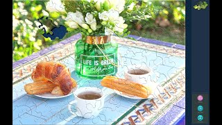 Solving Magic Jigsaw Puzzles 265 (140 pcs) Breakfast outdoors screenshot 3