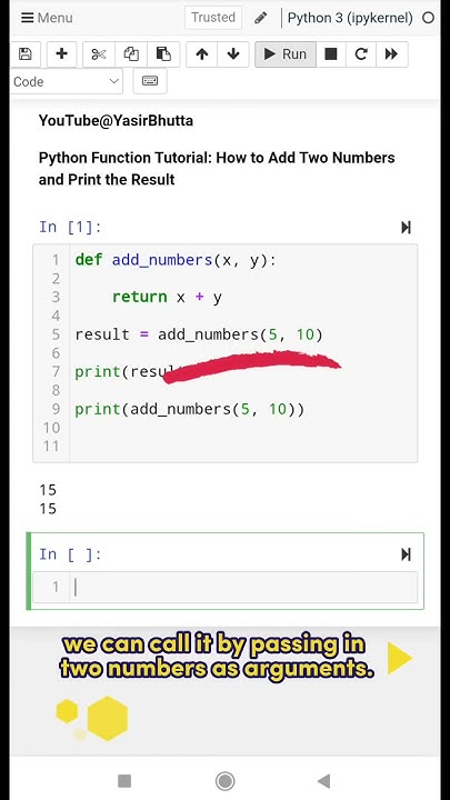 #1 How to Add Two Numbers and Print the Result | Python Function ...