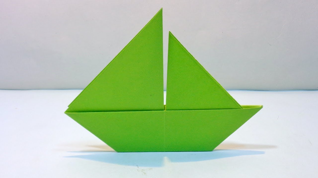 How to Make 2D Paper Sailboat Easy Origami Paper Boat ...