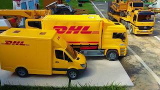 Bruder Toy Truck Trouble! DHL Toy Truck Kids Show Action!